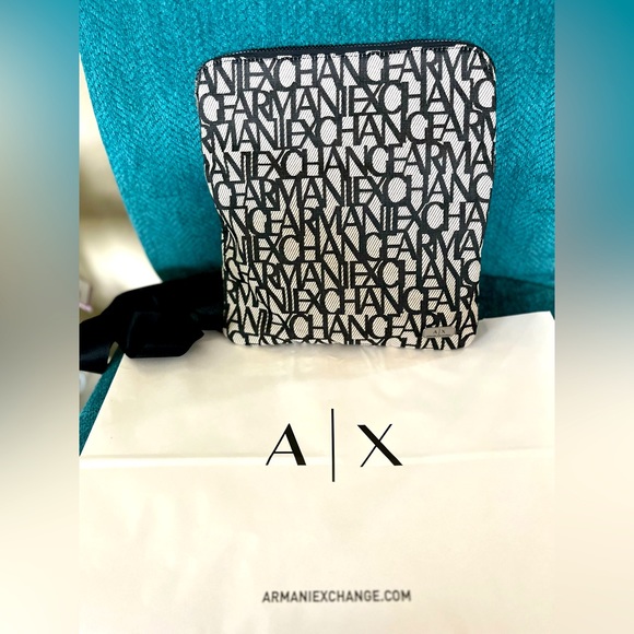 Armani Exchange All Over Logo Print Design Crossbody Bag Brand New with tag - Picture 2 of 6